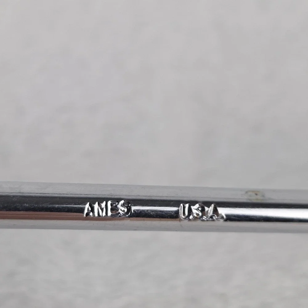 Vintage Slotted Turner Spatula AMES Black Plastic Handle Metal Shaft 10.5 Inch